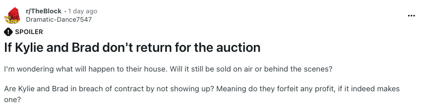 the block auction kylie brad reddit